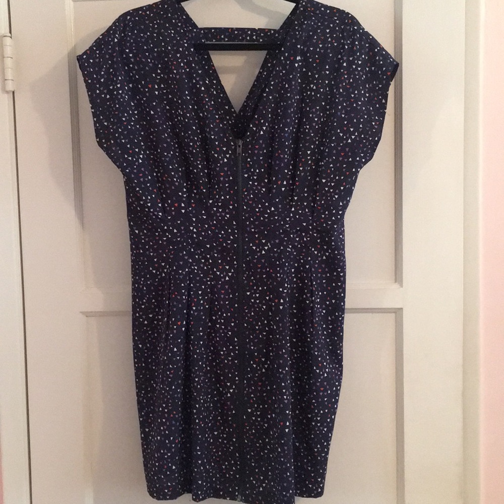 Blue retro print dress